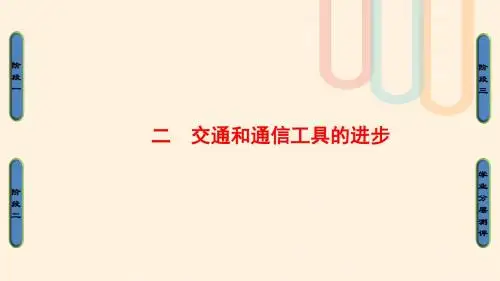 2018版高中历史专题4中国近现代社会生活的变迁2交通和通信工具的进步课件