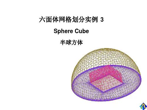 ANSYS D4-六面体网格划分实例3 半球方体