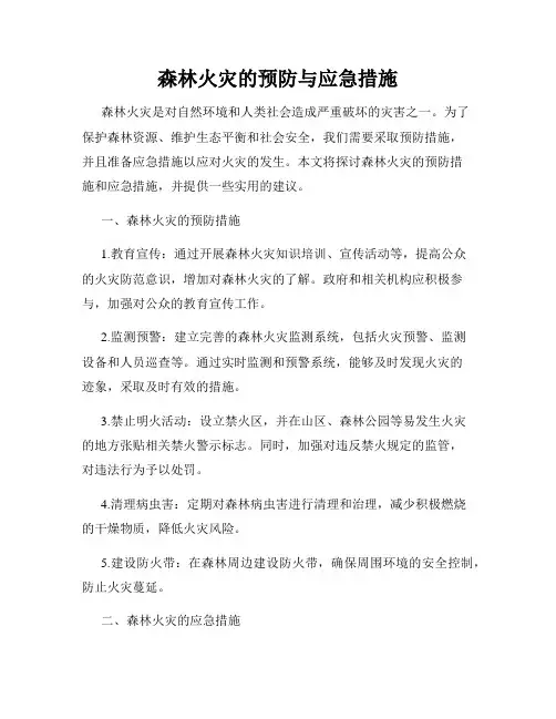 森林火灾的预防与应急措施