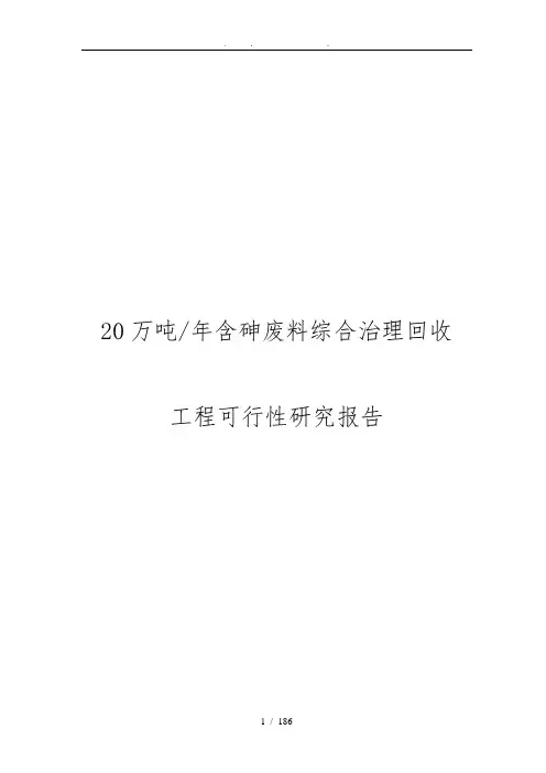年产20万吨含砷废料综合治理回收工程可行性实施报告