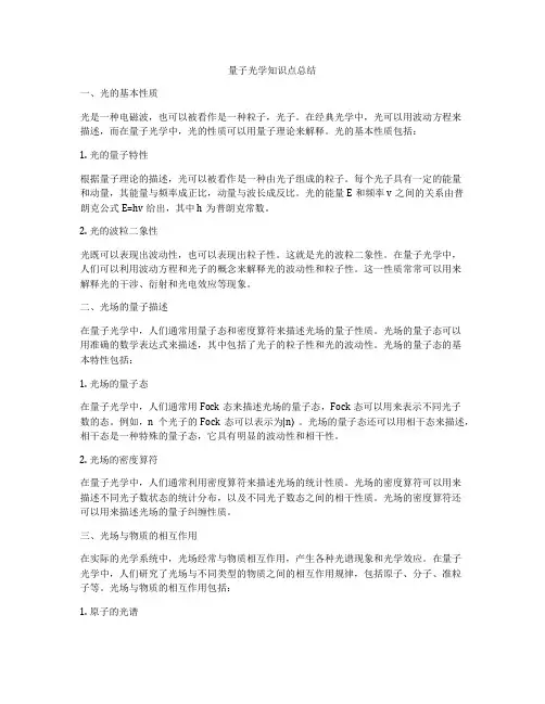 量子光学知识点总结