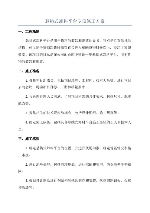 悬挑式卸料平台专项施工方案