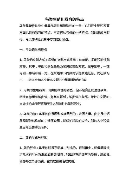 鸟类生殖和发育的特点