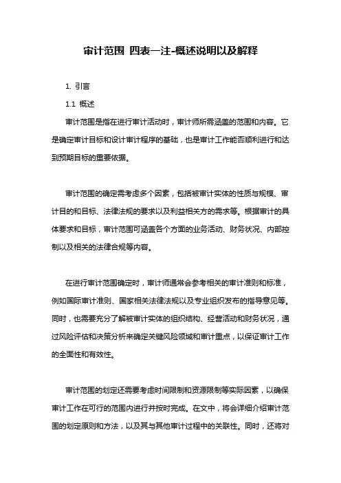 审计范围 四表一注-概述说明以及解释
