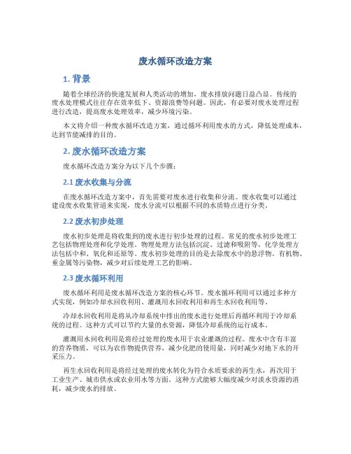 废水循环改造方案