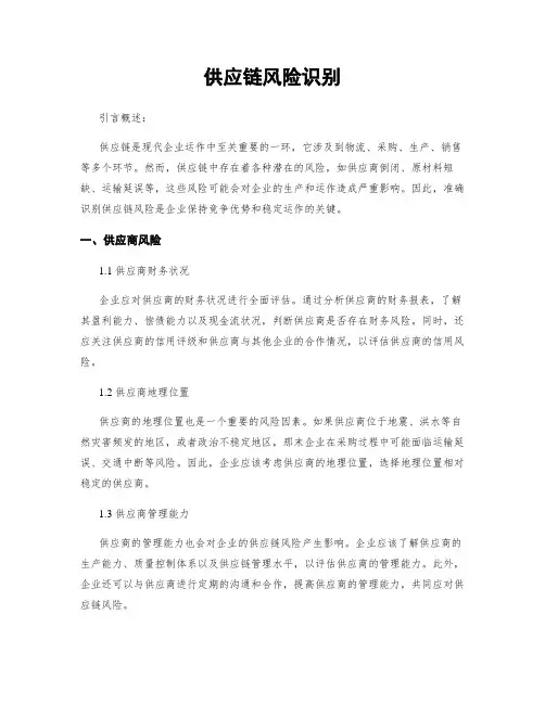 供应链风险识别