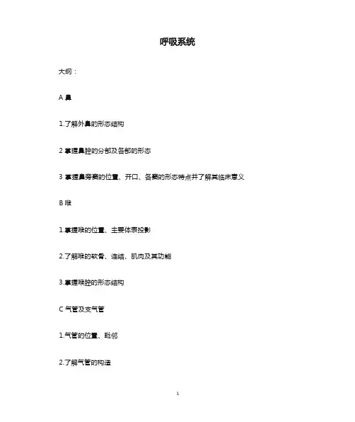 呼吸系统知识点归纳