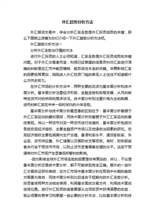 外汇趋势分析方法