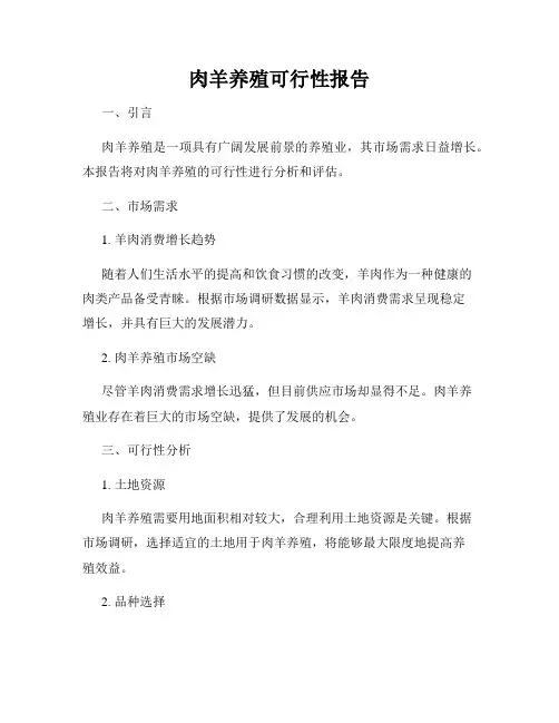 肉羊养殖可行性报告