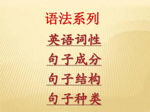 英语五大句子基本结构课件
