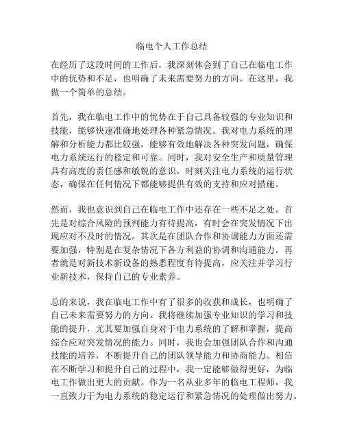临电个人工作总结
