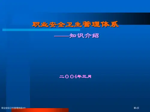 职业安全卫生管理体系PPT