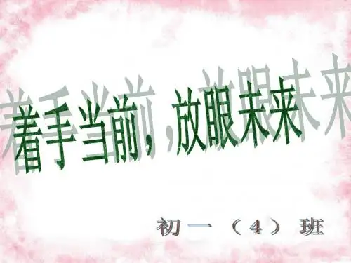 着手当前,放眼未来主题班会