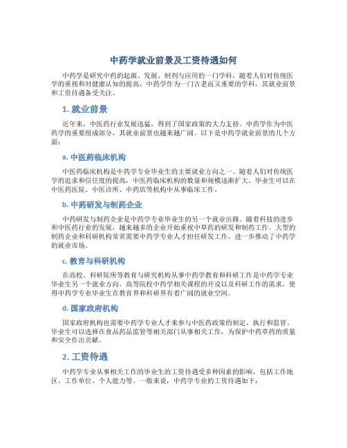 中药学就业前景及工资待遇如何