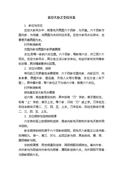 玄空大卦之爻位分金