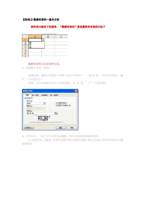 数据有效性--基本方法
