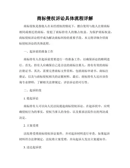 商标侵权诉讼具体流程详解