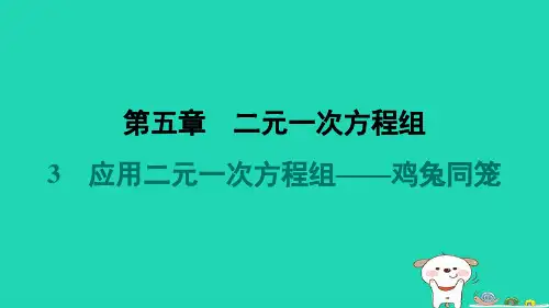 2024八年级数学上册第五章二元一次方程组3应用二元一次方程组__鸡兔同笼习题课件新版北师大版