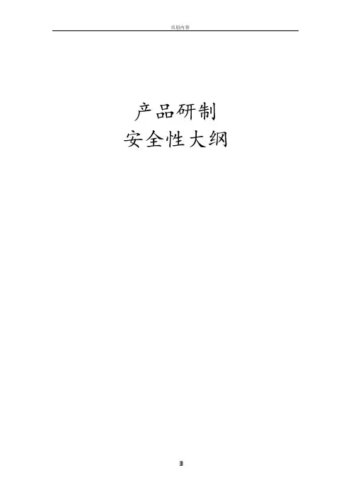 产品研制安全性大纲