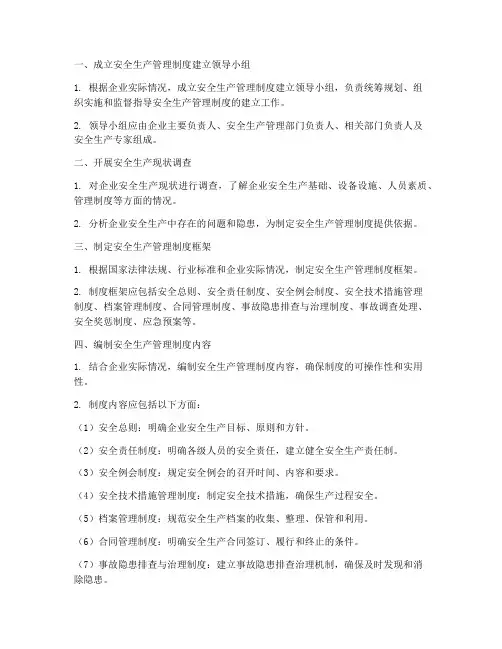 安全生产管理制度建立流程