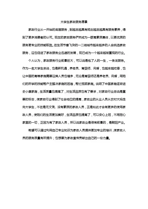 大学生家政服务愿景