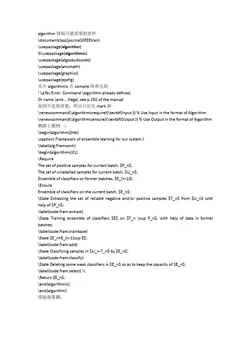 Latex排版插入Algorithm