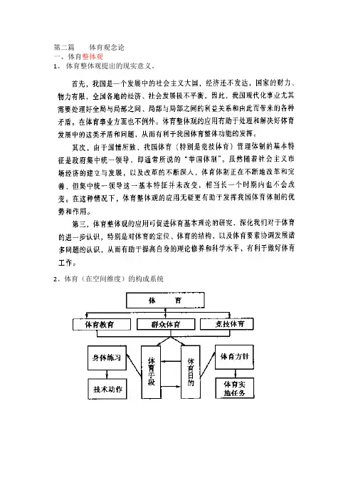 体育基本理论教程整理资料—第二篇体育观念论