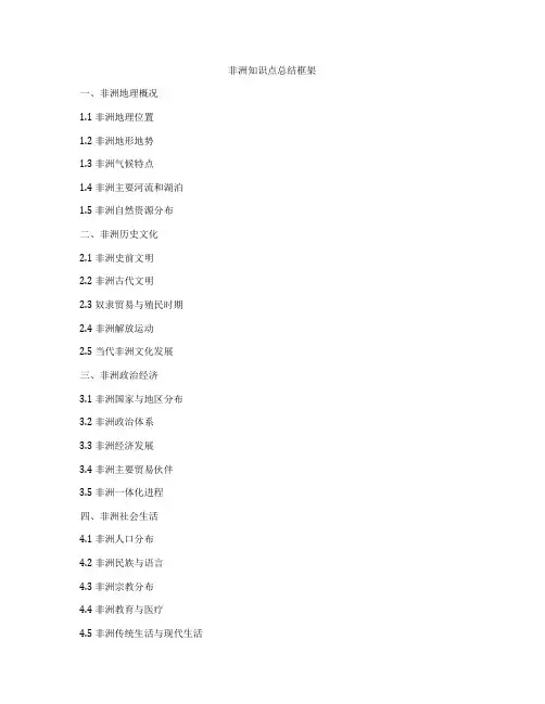 非洲知识点总结框架
