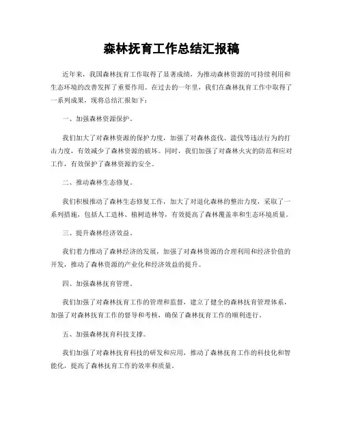 森林抚育工作总结汇报稿