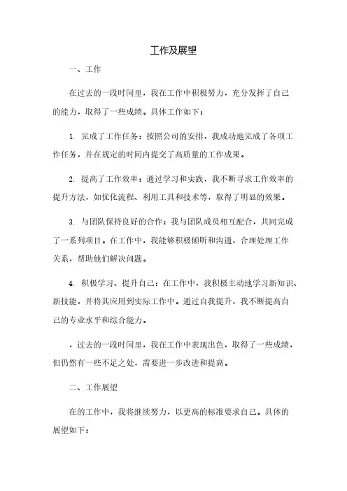 工作总结及展望