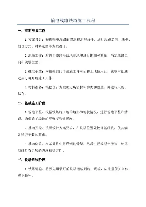 输电线路铁塔施工流程