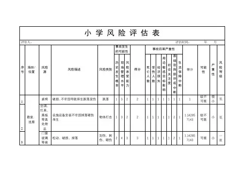 小学风险评估