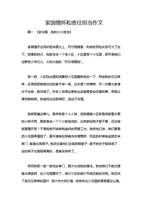 家国情怀和责任担当作文