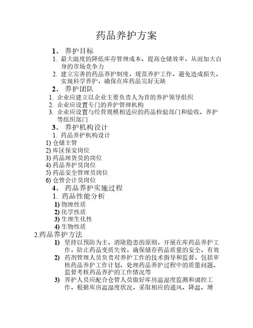 药品养护方案