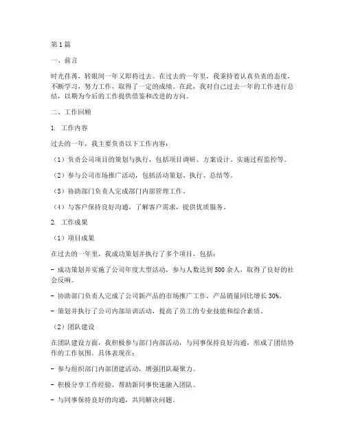 策划个人工作总结范文(3篇)