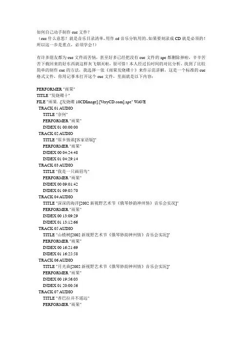 如何自己动手制作cue文件