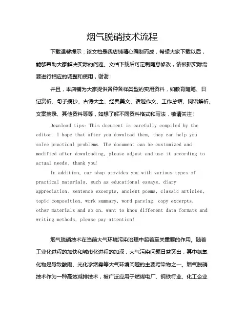 烟气脱硝技术流程
