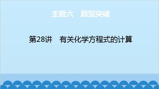 中考化学复习 主题六 题型突破第28讲 有关化学方程式的计算课件