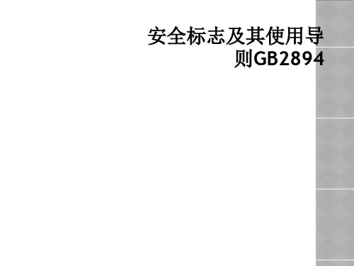 安全标志及其使用导则GB2894
