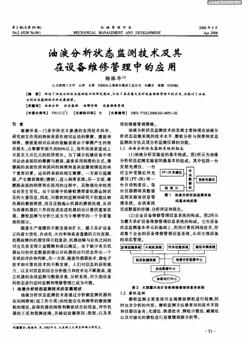 油液分析状态监测技术及其在设备维修管理中的应用