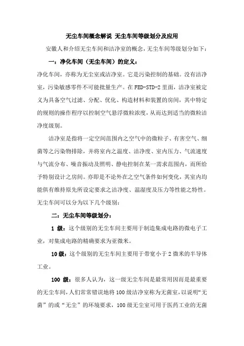 无尘车间概念解说 无尘车间等级划分及应用
