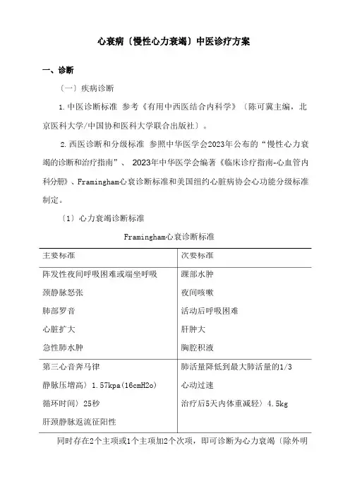 心衰病中医诊疗方案