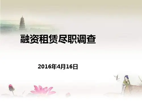 融资租赁尽职调查指引-PPT