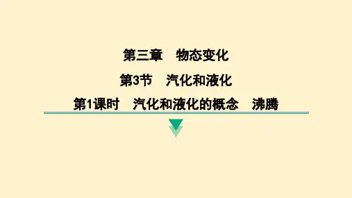 汽化和液化的概念 沸腾 2024-2025学年初中物理(人教版)八年级上册