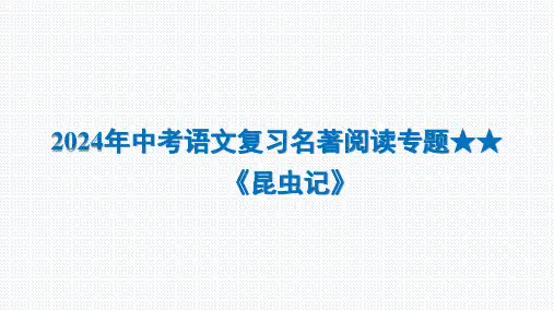 2024年中考语文复习名著阅读专题《昆虫记》课件(共35张PPT)