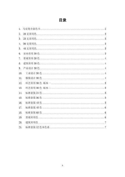 马克笔常用场景(服装设计、环艺设计、景观设计、室内设计、建筑设计、工业设计、产品设计)色号的运用
