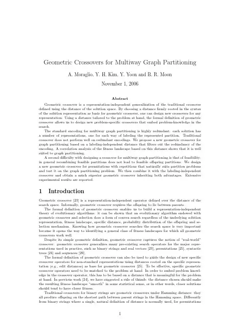Geometric crossover for multiway graph partitioning