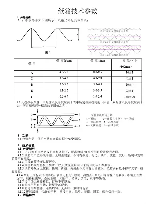 纸箱技术规格书