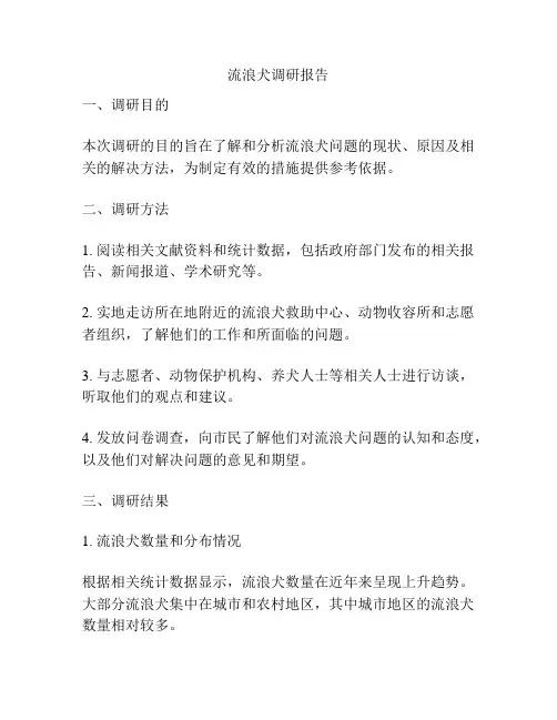 流浪犬调研报告