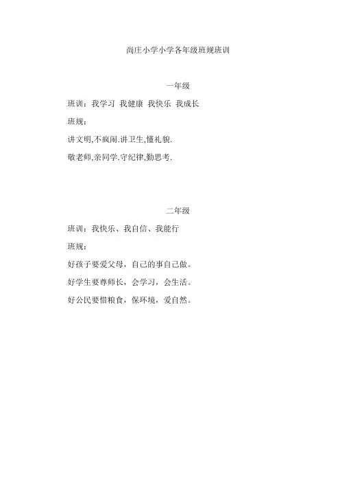 尚庄小学班规班训 (2)